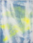 Cheryl Donegan; Glamorous Glue, 2010; fabric, spray paint, plexi glass, archival cardboard; 24 x 18 